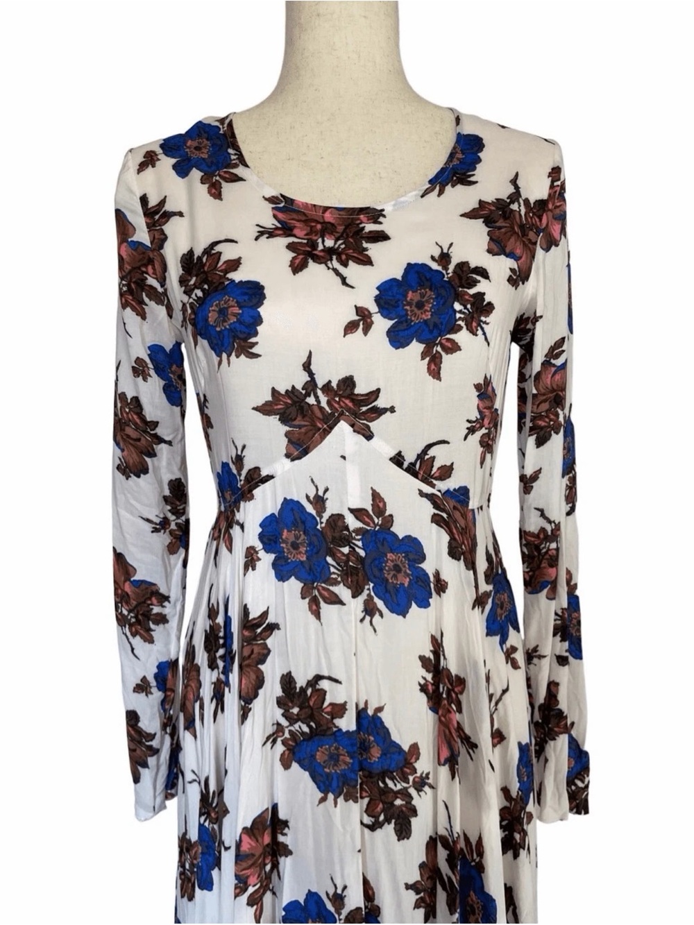 Free People First Kiss Dress Small Ivory Floral Maxi Boho Festival Dress - Picture 2 of 6